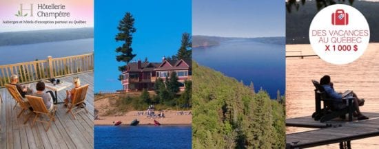 Gagnez un forfait Hôtellerie Champêtre d’une valeur de 1000$