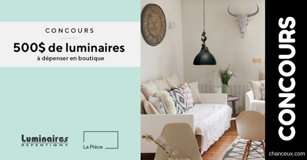 Gagnez 500 à dépenser chez Luminaires Repentigny