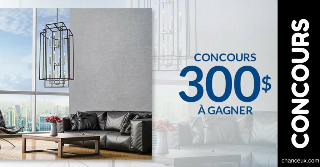 Gagnez 300$ chez Concept Luminaire!