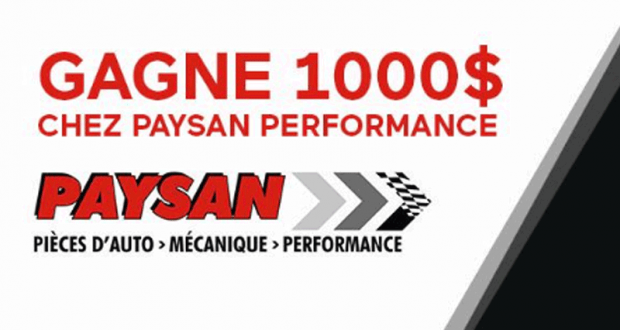 Gagnez 1 000 $ chez Paysan Performance