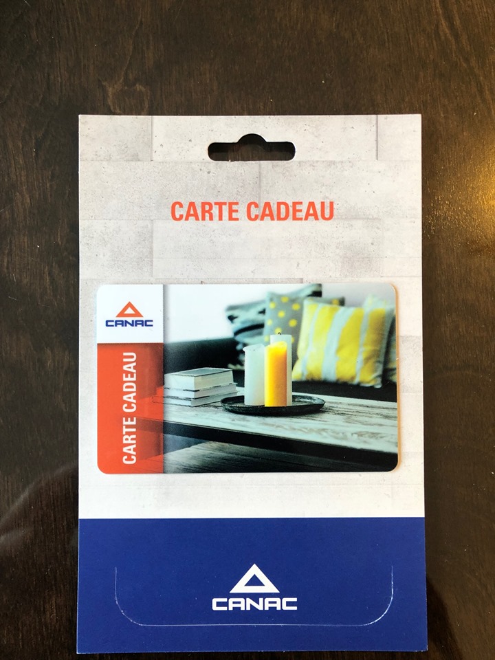 100$ en carte cadeau chez canac