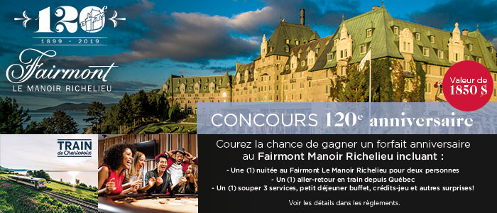 Tirage d’un forfait au fairmont manoir richelieu