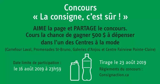 Gagnez 500$ à dépenser dans centres à la mode!