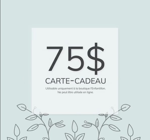 Gagne un carte-cadeau d'une valeur de 75$