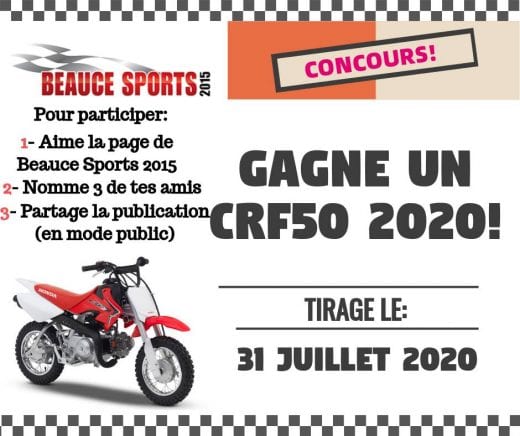 Concours Québec – Gagnez Une moto CRF50 2020