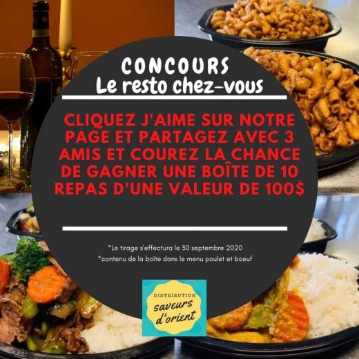 Concours Québec – Une Boite De 10 Repas D’une Valeur De 100$