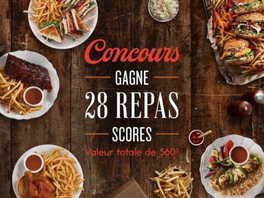 Concours Québec – 28 Repas Scores Ou L’équivalent D’une Carte-cadeau Scores