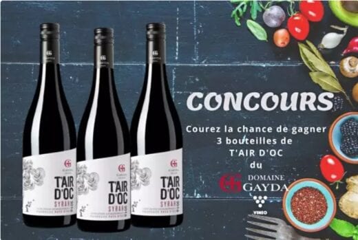 Concours Québec – 3 Bouteilles De T’air D’oc Du Domaine Gayda