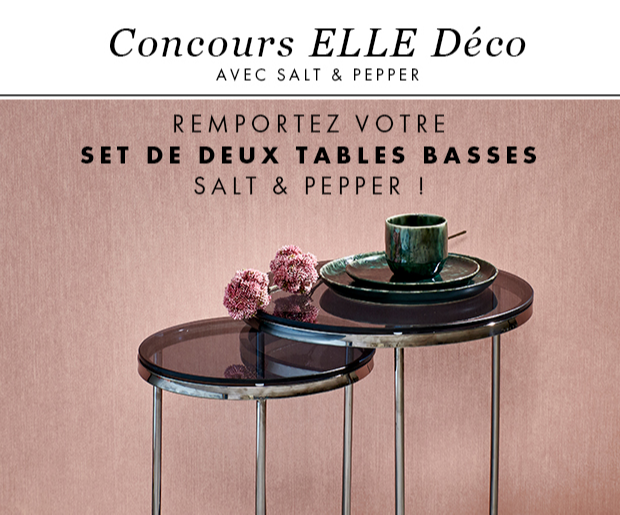 8 sets de 2 tables basses en verre trempé Salt&Pepper (250 euros)