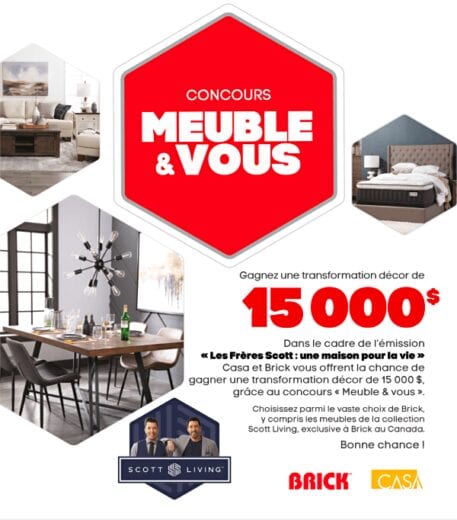 Gagnez une carte-cadeau d’une valeur de 15 000 $ échangeable dans les magasins Brick