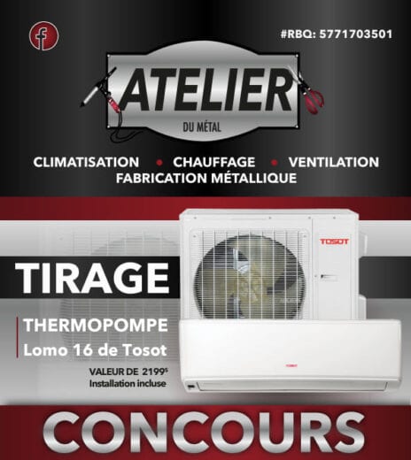 Gagnez une thermopompe Lomo 16 de Tosot d’une valeur de 2199$