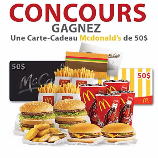 Gagnez une Carte-Cadeau McDonald’s de 50$