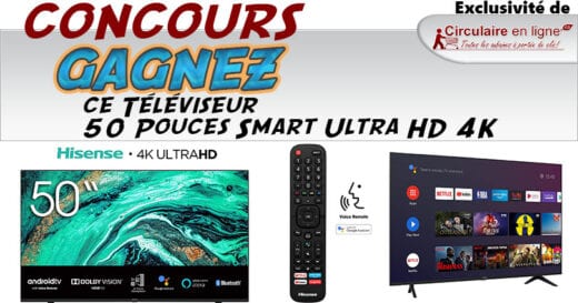 Gagnez ce Téléviseur 50 Pouces Smart Ultra HD 4K