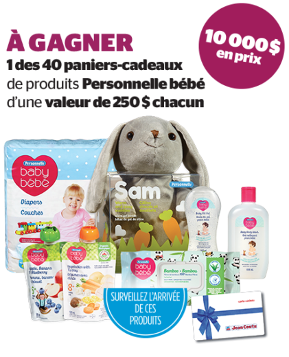Gagner 40 paniers cadeaux de produits Personnelle Bébé de 250$ chacun