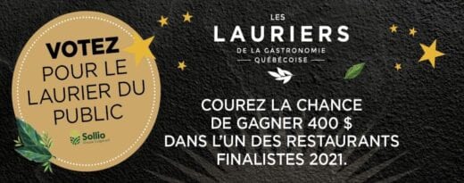 GAGNEZ 400 $ DANS LE RESTAURANT QUI AURA ÉTÉ COURONNÉ RESTAURANT DE L’ANNÉE!