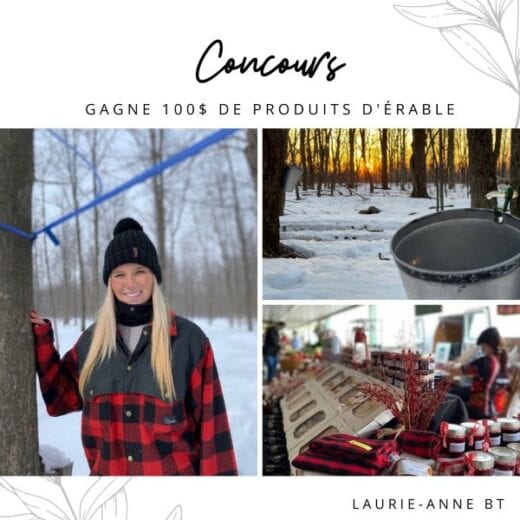 GAGNEZ UN PANIER CADEAU D’UNE VALEUR DE 100$ DE LA SUCRERIE COUREURS DES BOIS!